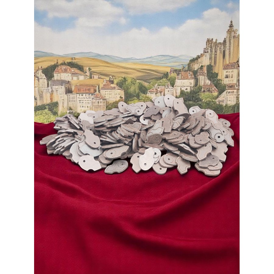 Lot de 250 écailles courbées en cuir végétal pour armure de GN
